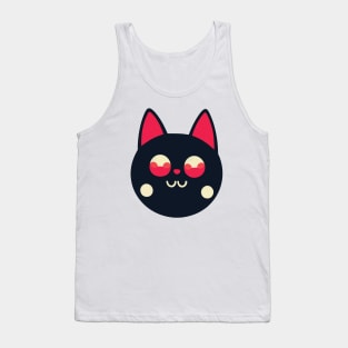 Black Cat With Red Eyes Vector Art Tank Top